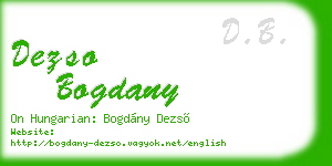 dezso bogdany business card
